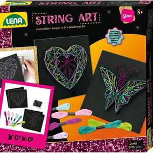 Lena Bastelset 42650 String Art, Schmetterling & Herz, ab 8 Jahre