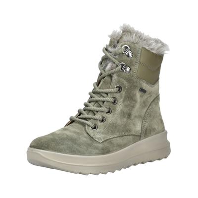 Schnürstiefelette LEGERO "Legero Stiefelette Nubukleder", Damen, Gr. 39, Textil, grün (hellgrün), Nubukleder, Schuhe Schnürstiefelette
