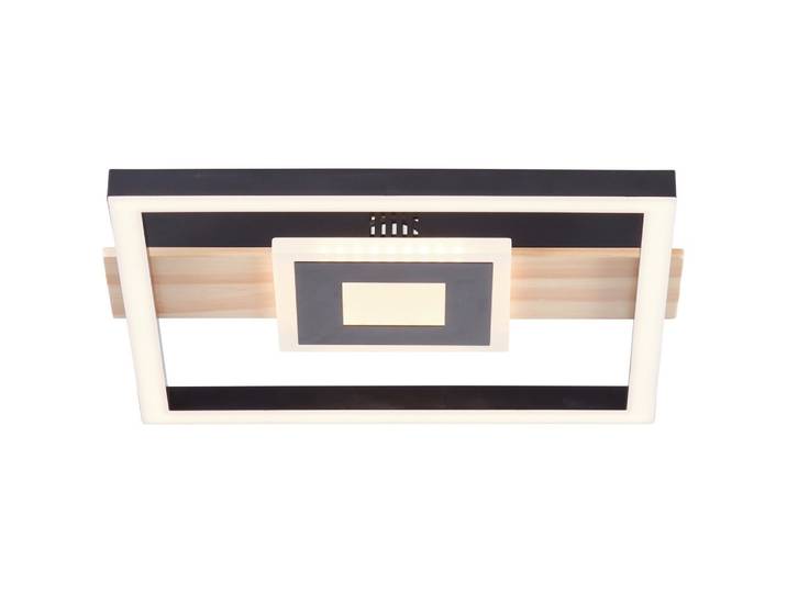 LED-Deckenleuchte Baldo Schwarz/Hellbraun max. 24 Watt Deckenlampe