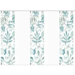 Schmidt Schiebevorhang Kaori 5er Set Polyester Blau, Grün Petrol
