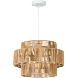 PENDELLEUCHTE Hängelampe mit E27 Fassung, Boho-Stil für Küche Hellbraun