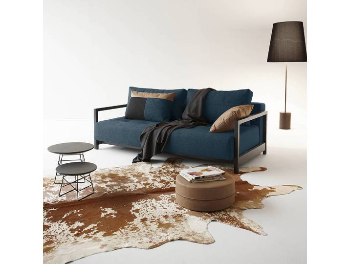 Schlafsofa Bifrost Deluxe Webstoff Blau Stoff Mixed Dance 210 x 70 x 162cm Retro