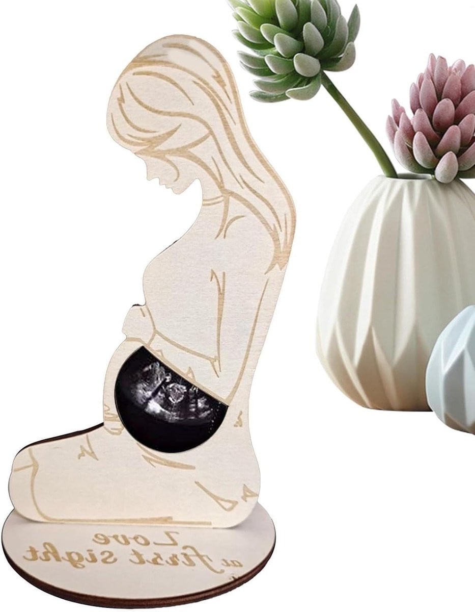 Houten fotolijst voor baby echografie - 20 x 13,9 cm