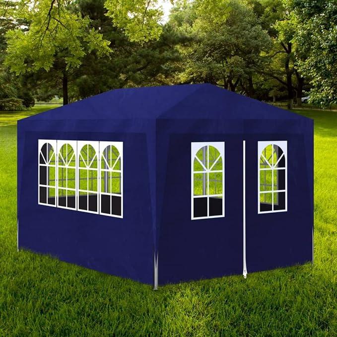 Partyzelt, Pavillion, Unterstand, Grillpavillon Winterfest, Grillpavillon, Gartenpavillon, Lagerzelt, Zelt Pavillon, Zeltgarage Für Auto, 3x4 m Blau