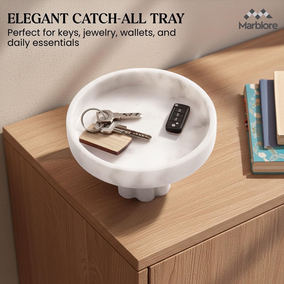 Omgoods Marmeren Dienblad met Poten - Decoratieve Organiser voor Sieraden en Decoratie