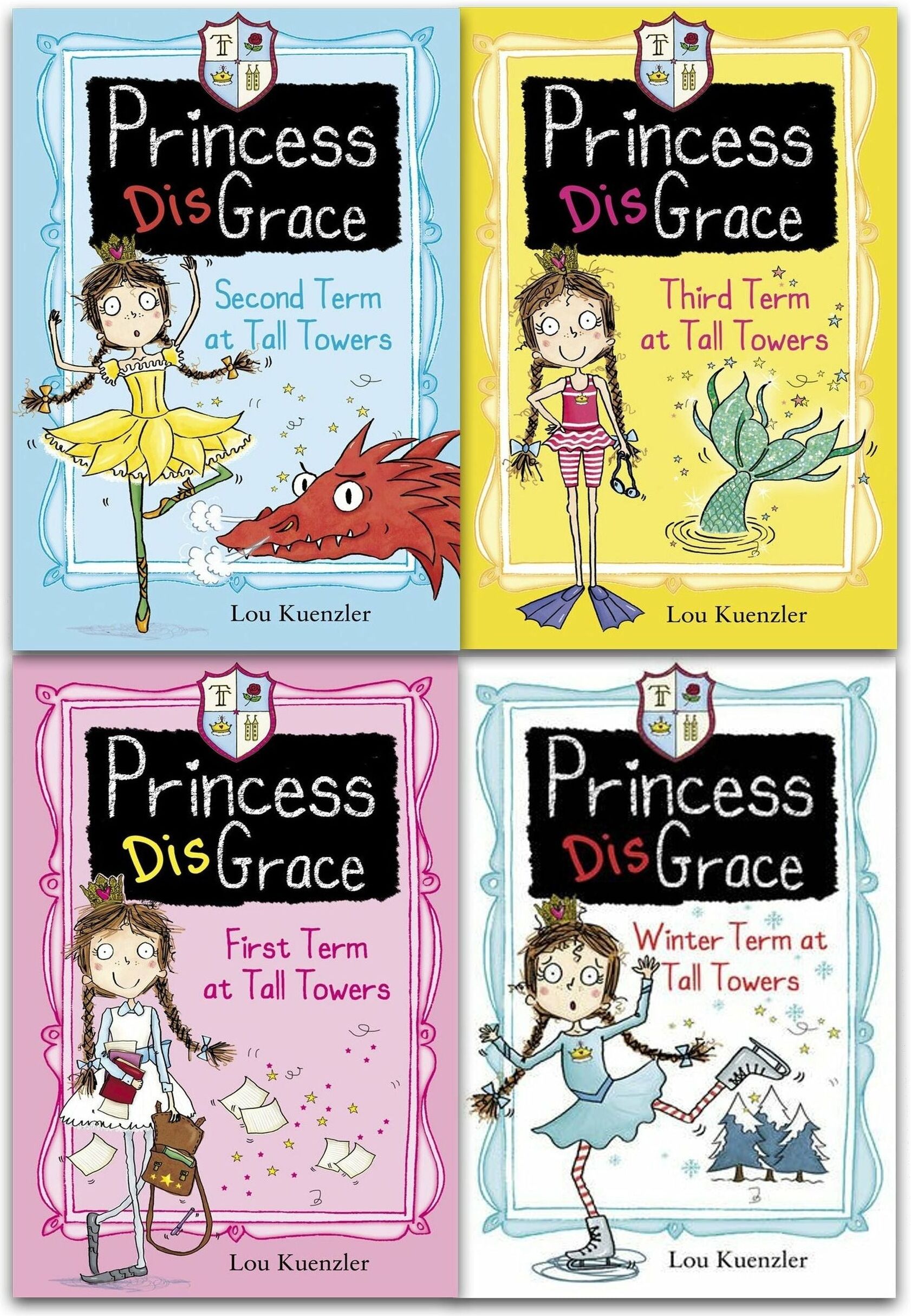 Scholastic Princess Disgrace 4 Books Collection Set By Lou Kuenzler