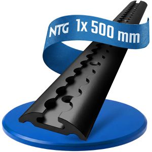 NTG Airlineschiene Standard, zum Kleben & Schrauben, 50 cm, aus Aluminium, schwarz, halbrund