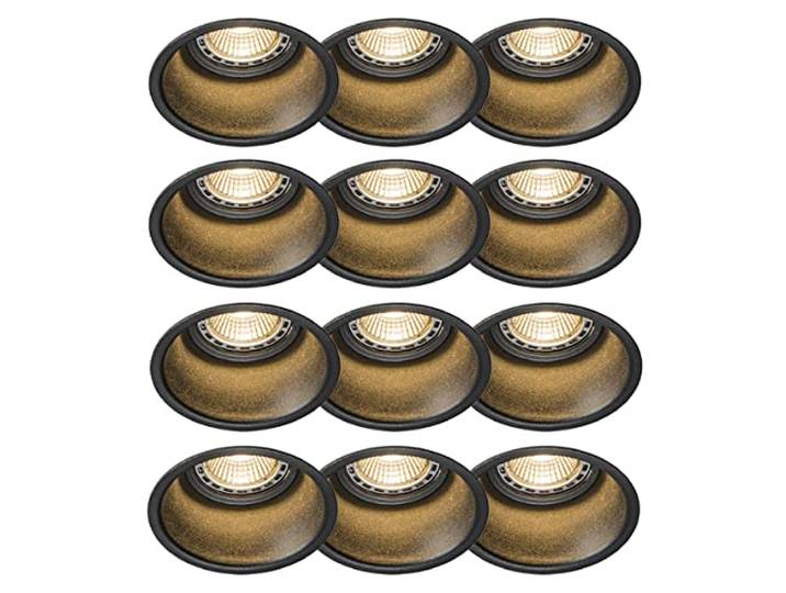 QAZQA dept - Spot encastrable - 12 pièces - Ø 8.9 cm - Noir - Design\, Moderne - éclairage intérieur - Salon I Chambre I Cuisine I Salle à manger