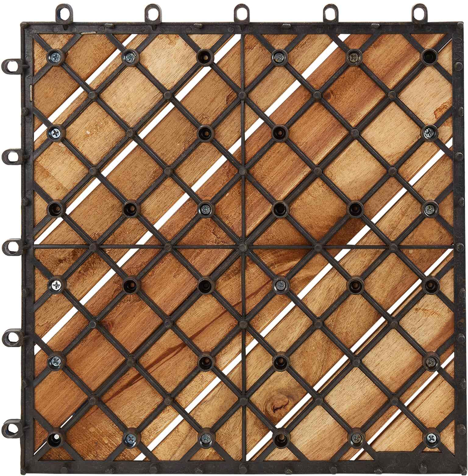 vidaXL Carreau de terrasse 30 pièces Marron 30 x 30 cm Bois d'acacia