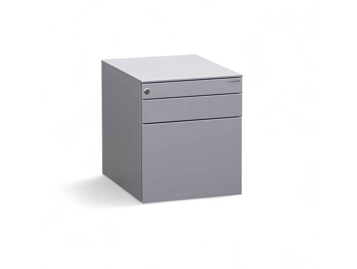 Rollcontainer Dieffebi, Silbergrau, mit Hängeregister & Stauraum, Neu – perfekt für modernes Büro