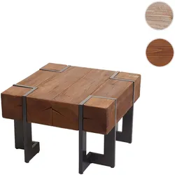 Couchtisch HWC-A15, Wohnzimmertisch, Tanne Holz rustikal massiv MVG-zertifiziert ~ braun 60x60cm