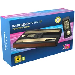 Plaion Intellivision Sprint Konsole, Retro Gaming, Schwarz, Gold, Braun