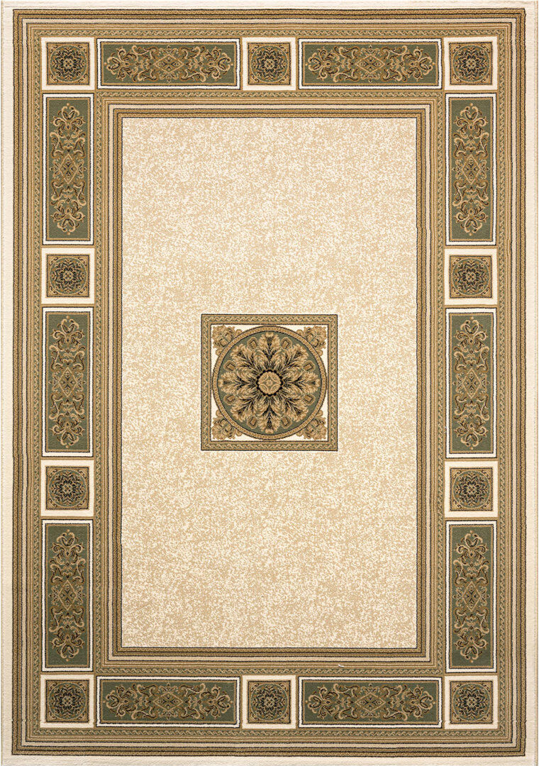 Rosalind Wheeler Adsila Oriental Area Rug Light Beige Rectangle 240cm x 340cm