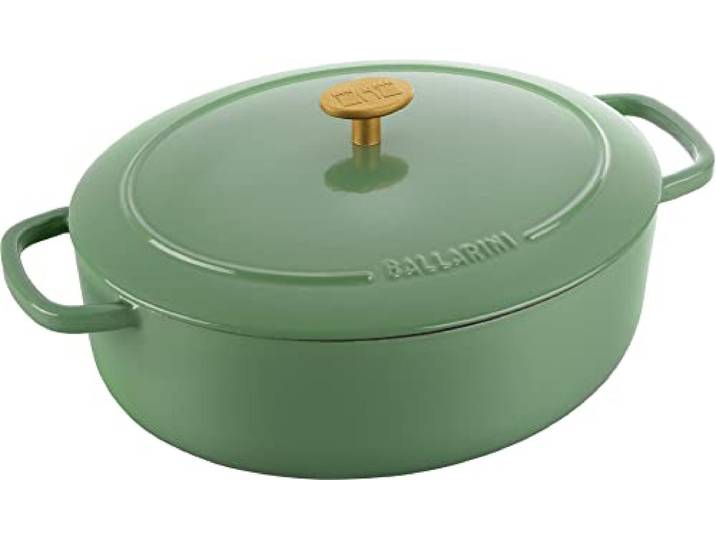 BALLARINI Bellamonte Auflaufform, Bräter, Dutch Oven, Emailliertes Gusseisen, Oval, 29 cm, 4,5 L, Grün