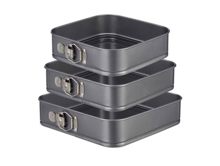 Relaxdays Quadratische Springform im 3er Set