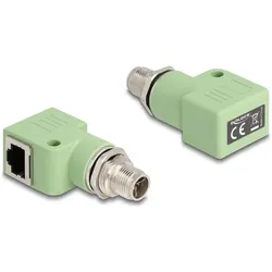 Delock M12 Adapter X-kodiert 8 Pin Stecker zu RJ45 Buchse Ca (RJ45), Netzwerk Adapter, Grün