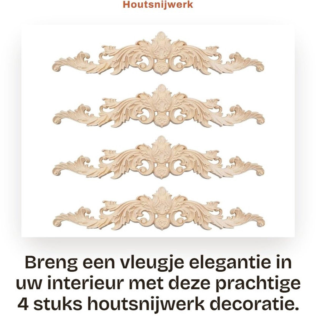 Dailygoods Houtsnijwerk Bloempatroon Houten Decoratie Meubel