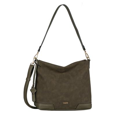 Umhängetasche GABOR "Cira", Damen, Gr. B/H/T: 29,5cm x 25cm x 12cm, khaki, Lederimitat, Taschen Umhängetasche, Damen Schultertasche mit Logoschriftzug