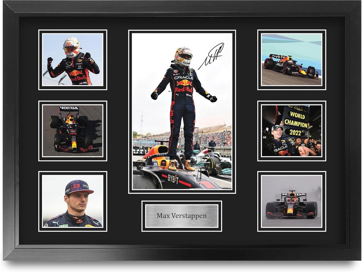 Ingelijste F1 Racing Gesigneerde Handtekening Display Poster A2