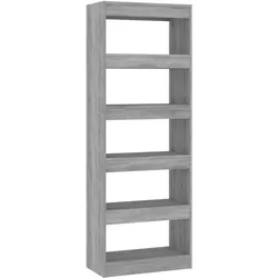 vidaXL Bücherregal/Raumteiler Betongrau 60x30x166 cm Holzwerkstoff