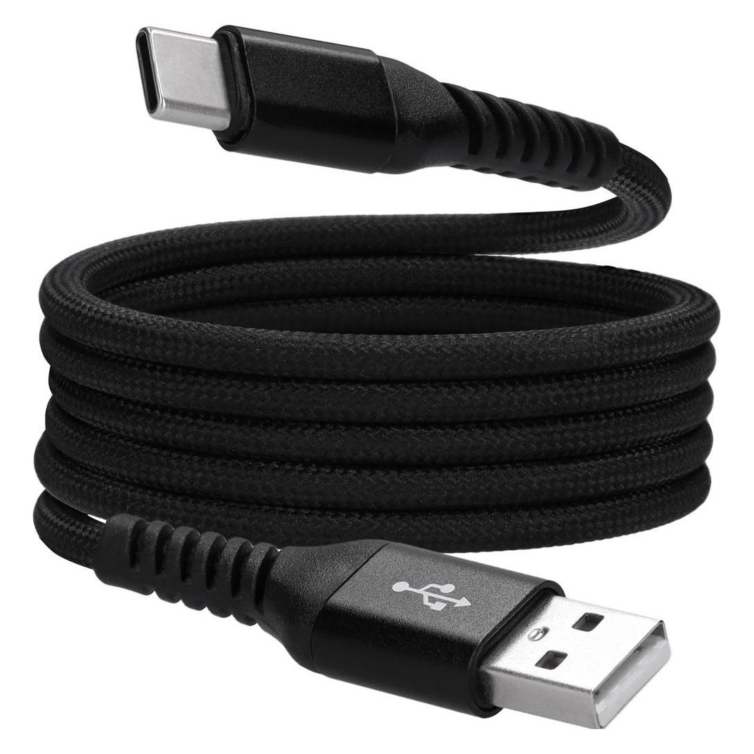 Mobiparts USB-A to USB-C Magnetic Braided Cable 1m Black (1 m) (MP-129899)
