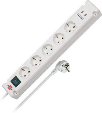 Brennenstuhl Bremounta 5-Way 3m USB wh Blanc