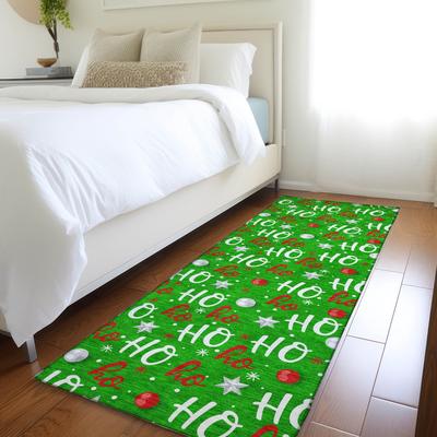 Addison Rugs Machine Washable Indoor/ Outdoor Vhristmas Ho Ho Ho Chantille Rug