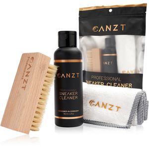 Canzt Schuhreiniger Premium Sneaker Reinigungsset, für alle Leder, Textilien und Gummis, 3-teilig, Creme 118ml