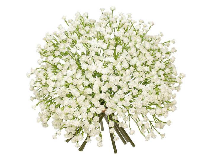 Kunstblumen Schleierkraut 10 Stück 25 cm Beige, Weiß, Kunststoff, 24 cm, Dekoration, Blumen & Blumentöpfe, Kunstblumen