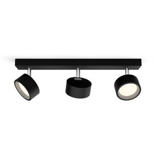Philips Deckenstrahler Bracia, schwarz mit LED, 3-flammig, dreh- und schwenkbar, warmweiß