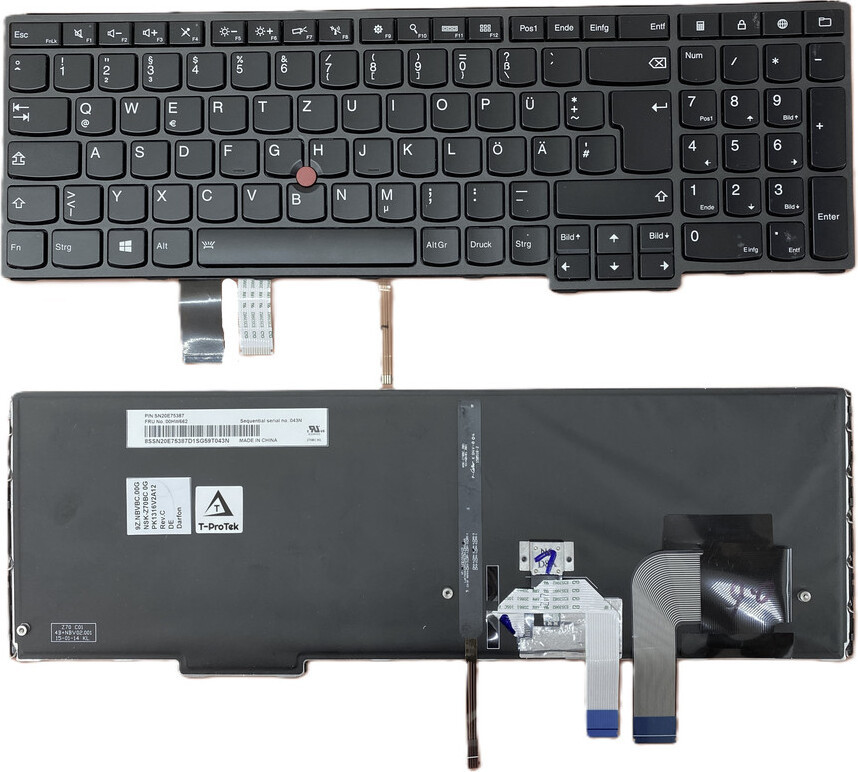 T-ProTek Zwart toetsenbord met verlichting voor Lenovo ThinkPad S5 Yoga 15