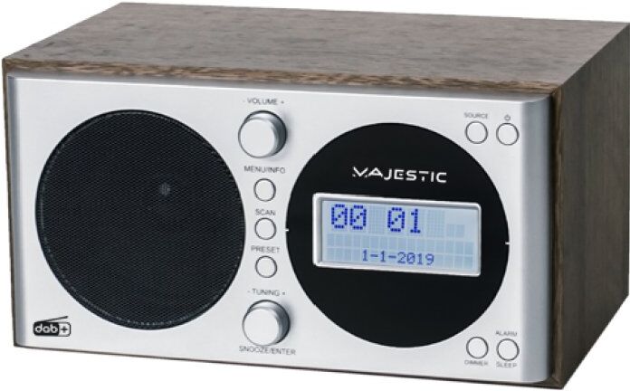 Radio Majestic 109162 Wr 162 Dab Argento e Legno