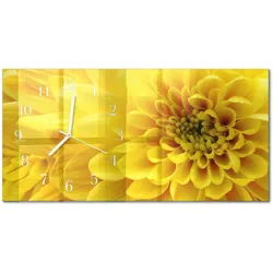 WANDUHR aus Glas 60x30 cm - Chrysantheme
