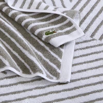Lacoste Guethary Stripe 100% Cotton Bath Towel, Hand Towel, and Wash Cloth - Assorted Colors