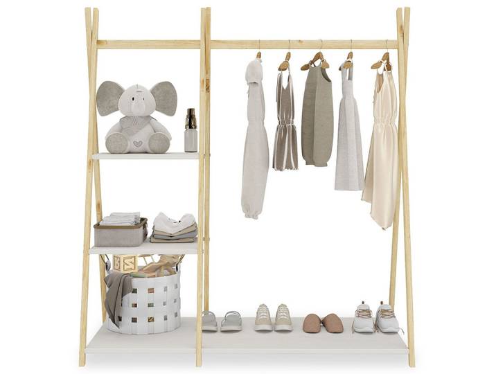 KINDERGARDEROBE LOTTE natur/weiß