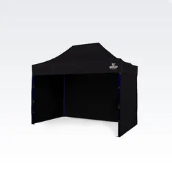 Faltzelte 2x3 - mit 3 Wänden - Schwarz