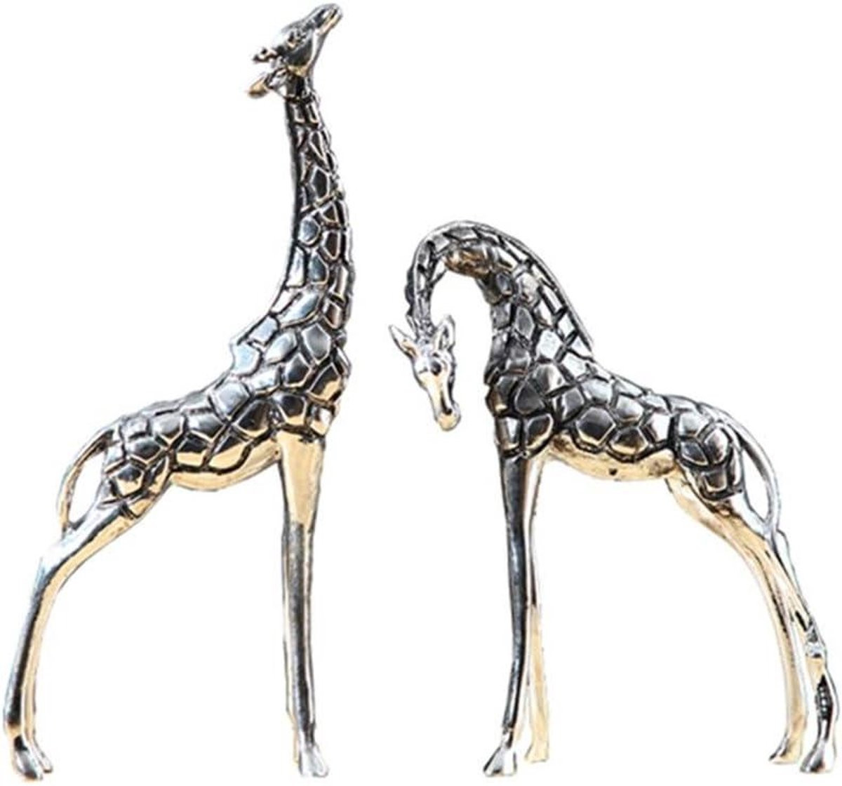 Dierenbeeldjes Set Giraffe Decoratie Handgeschilderd Resin Bruin Hoogte: 38 cm