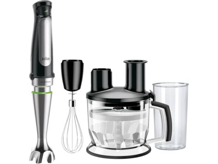 Braun Mixeur plongeant (1000 W avec technologie ActiveBlade) Noir/acier inoxydable 3 accessoires inclus Noir