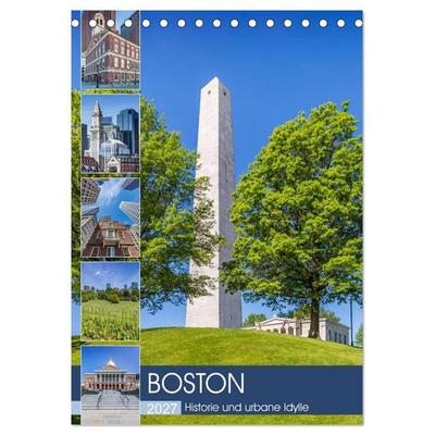 BOSTON Historie und urbane Idylle (Tischkalender 2027 DIN A5 hoch), CALVENDO Monatskalender