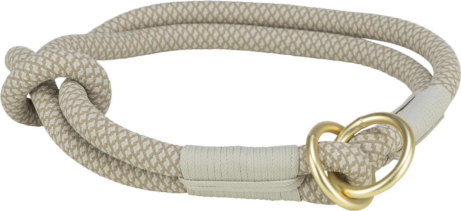 TRIXIE Soft Rope Zug-Stopp-Halsband, 30 cm / Ø 6 mm, grau/hellgrau