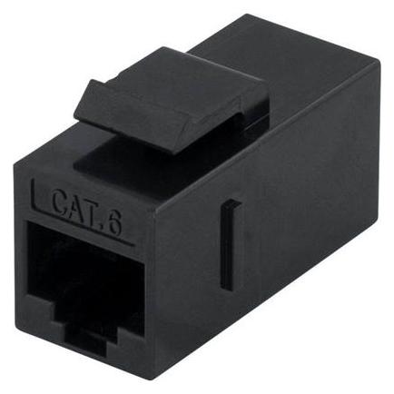 Deltaco Cat6 Keystone-skarv oskärmat 2xRJ45 plast 180 svart (Keystone Modul, Netzwerk Kupplung) (MD-125)