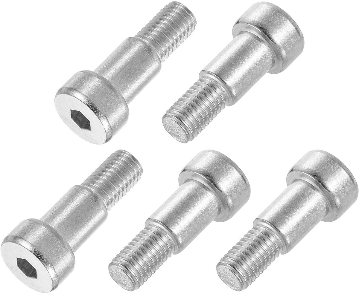 6 stuks RVS 304 Schouderbouten M10, Schouderdiameter: 16 mm, Schouderlengte: 12 mm, Zeskantbouten voor textiel-, hydraulische en spuitgietindustrieën