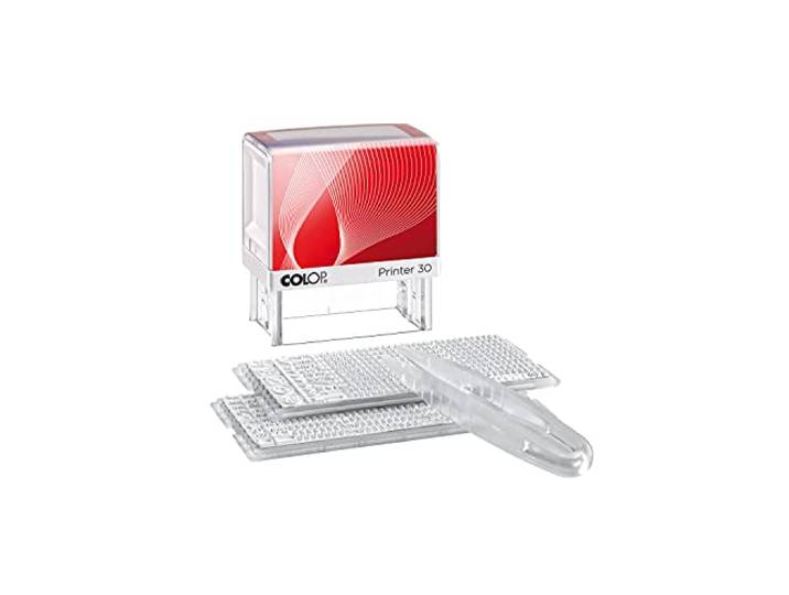 Colop 1093602200 tekststempel Printer 30/2 Set 47 x 18 mm kussen, 5-regels, zwart