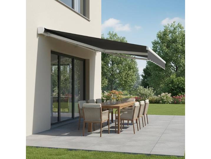 Toile de remplacement pour auvent anthracite 3,5x2,5m en polyester imperméable anti-UV anti-poussière pour terrasse jardin
