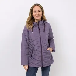 CENTIGRADE Steppjacke mit Stehkragen abnehmbare Kapuze 2-Wege-Reißverschluss