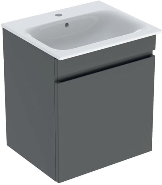 Geberit Renova Plan Möbel-Waschtisch-Set 501915JK1 60x62,2x48cm, Korpus/Front lava matt/Waschtisch weiß