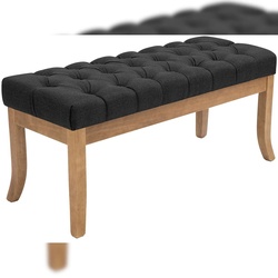 CLP Sitzbank Ramses Stoff mit hellem Holzgestell Stoff HBT: 46x100x38 cm dunkelgrau 100 cm