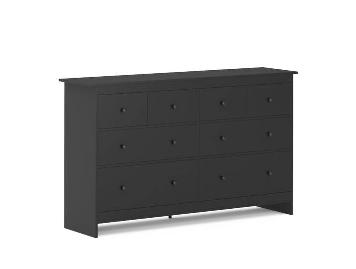 Kommode ADALIE 8 Schubladen 160 x 96 cm schwarz