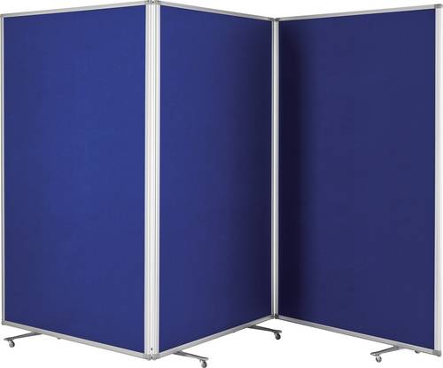 Magnetoplan Präsentationswand large (B x H) 361 cm x 180 cm Filz Royalblau beidseitig verwendbar, Pinntafel, zusammenklappbar, Inkl. Rollen 1112003