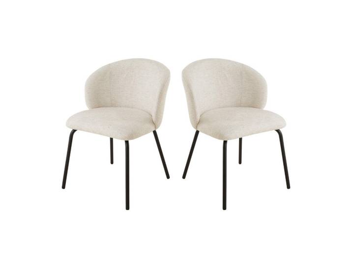 Calicosy 2Er-Set Stühle mit gepolsterter Sitzfläche und Rückenlehne Vesper 57/56/78 cm, Beige, Holzwerkstoff, 49x79x45 cm, Esszimmer, Stuhl